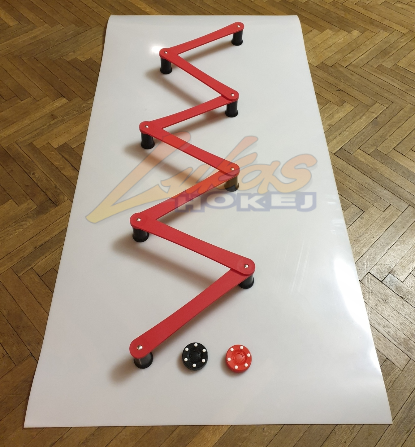 Střelecká deska Shooting Pad MAX Roll 200 x 100cm + Stickhandling Snake 7 Section + inline puky Stilmat